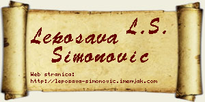 Leposava Simonović vizit kartica